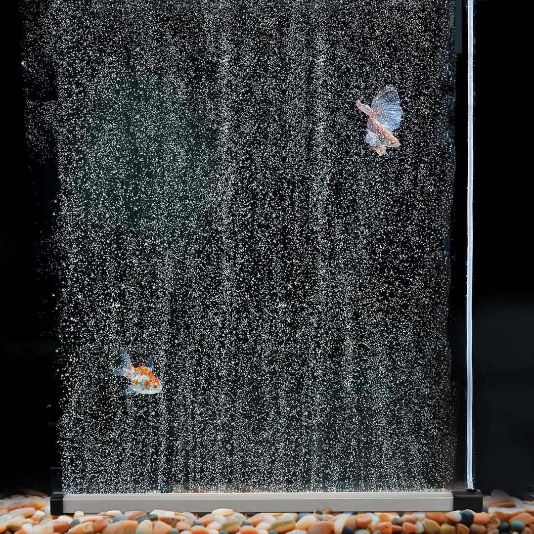 hygger Aquarium Bubble Strip, Nano Air Bubble Curtain Wall Aquarium Air Stone Kit, Quiet High Dissolved Oxygen Diffuser Fish Tank Bubbler Decorations for Freshwater Saltwater (13.8 Inch)