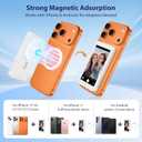 Vlog Selfie Monitor Screen for iPhone 17 Series & Android,Built-in Speaker,Wireless & Wired Magnetic 4K/1080P Phone Back Camera Monitor with Remote Control for Live Stream TikTok (White)