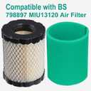 2 Pack 798897 Air Filter, Compatible with 49M977 49L977 44Q977 44P977 Engine Lawn Mower 794935 592496 Cyclonic Air Cleaner