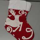 Set of 3 Personalized Christmas Stockings with Name Tags, 17.3 3D Xmas Stocking, Snow, Reindeer and Candy Canes Embroidered Stockings for Family Holiday Party Mantle Decorations