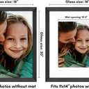 Americanflat 16x20 Picture Frame with Polished Plexiglass - Use as 11x14 Frame with Mat or Display 16x20 Photo Without Mat - Hudson Collection - Wide Picture Frames for Wall Display - Black