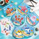 32 Sets Beach Crafts for Kids Under the Sea Party Decorations Ocean Animal Stickers Summer Activities Make A Ocean Animals Worlds Sticker Scene Classroom Game DIY Fish Decoration for Party Favors Art