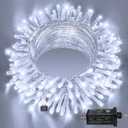 Ollny 120LED 40FT String Lights, Cool White Plug in Fairy Lights with Timer 8 Modes, Waterproof Connectable Indoor Light for Bedroom Wedding Classroom Outdoor Holiday Party Decorations