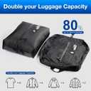 Vacuum Travel Bags with PumpElectric Wireless Air Pump, Double Layer Vacuum Seal Bags for Clothing Travel, 2PC Airless vacuum bags for travel with IP67 Waterproof (2PC+Pump)