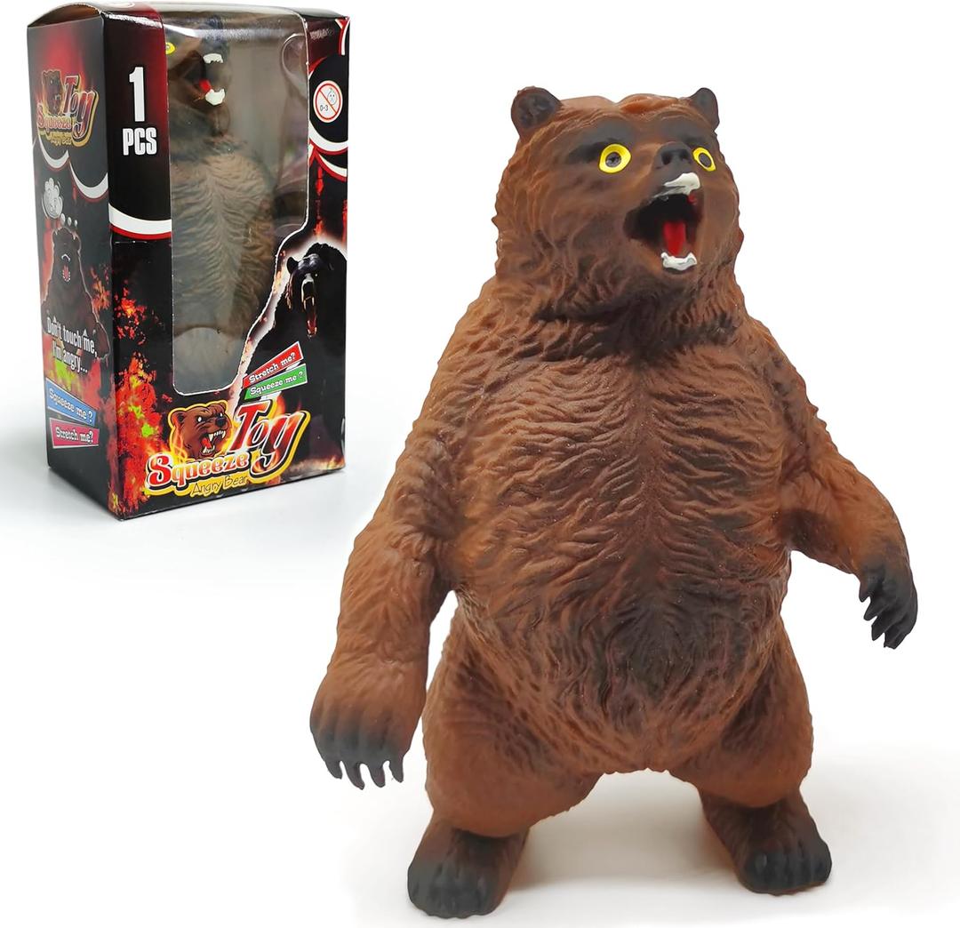 ZTATU Brown Bear Stress Balls for Kids (1PCS) Sensory Squishy Fidget Toys, Sand Filler Squeeze Ball, Stress Relief Toy Party Favors Easter Basket Stuffers