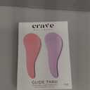 Crave Naturals Glide Thru Detangling Brush for Adults and Kids - Detangler Brush for Curly or Straight, Wet or Dry Hair - Gentle on Tangles Hair Comb - 7.5x3-Inch, Pink and Purple (Pack of 2)