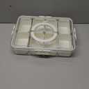 Divided Serving Tray with Lid and Handle,8 Compartments Snacks Box,Snack Fruit Tray,Veggie Tray,Portable Platter for Candy Fruits Nuts Snack Party Entertaining Picnic(2 PCS)