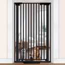 51'' Extra Tall Cat Gate Barrier for Doorways Hallways, Pressure Mounted Pet Dog Gates No Drilling Auto Close, Cat Fence Indoor Climb Proof 30-32.6'' Wide (Black)