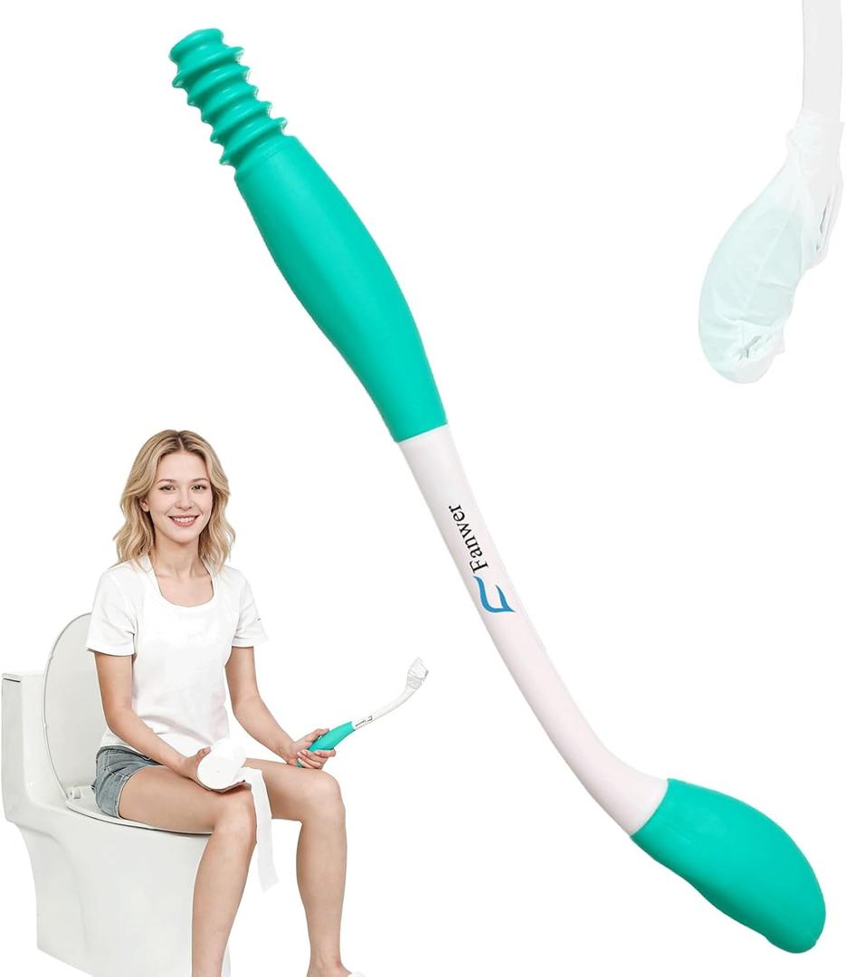 Fanwer Toilet Aids for Wiping,Long Reach Comfort Bottom Buddy Extends Your Reach Over 15",Butt Wiper for Disabled,Elderly
