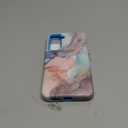 Btscase for Samsung S21 FE 5G 2022 Case, Marble Pattern 3 in 1 Heavy Duty Shockproof Full Body Rugged Hard PC+Soft Silicone Drop Protective Women Girl Cover for Samsung Galaxy S21 FE 5G, Blue Gray