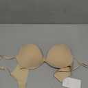 REORIA Women's Trendy Plunge Nipple Padded Comfortable Smoothing Supportive Underwire Push Up Bras ((34) 34C, Clay)