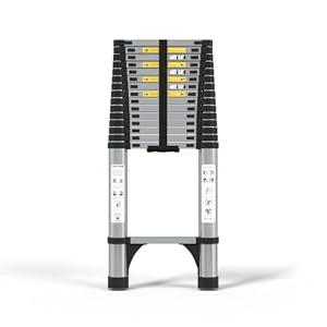 JADDUO Telescoping Ladder, 20.3 FT, Rectangular, Heavy Duty, Silver
