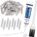 Baderke 1 Bottle 1.7 oz Dishwasher Rack Coating/glue with 25 Gray Caps and 1 Brush Dishwasher Rack Repair Coating