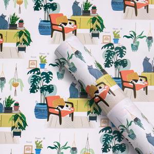 3 x WRAPAHOLIC Kraft New Home Wrapping Paper Roll - Mini Roll - 17 Inch x 33 Feet - Happy New Home Design, Perfect for Birthday, Party, Holiday