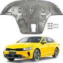 Steel Engine Splash Shield Fit for KIA K5 2021 2022 2023 2024 2025 Front Skid Plate Heavy-Duty Lower Engine Cover Guard Fit for K5 Engine Shield w/Screw Hardware (Silvery-Alloy Steel)