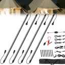 12V LED Light Bar Kit Dimmable IP67 Waterproof RV Interior Lights, 4 Bars White Aluminum Magnetic LED Light bar for RV, Camping Tent,Car.Black