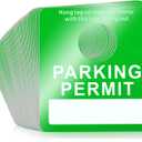 Remerry 500 Pack Parking Permit Hang Tags Bulk, 3 x 2.75 Inch Temporary Parking Passes & Pass Tickets, Plastic Placards PVC Tag for Rearview Mirror(Green)