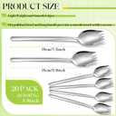 FillTouch 20 Pcs Stainless Steel Sporks Salad Forks Long Handle Dessert Ice Cream Spoons Fork Reusable Fruit Appetizer Sporks for Everyday Use, Camping, Back to School Lunch Supplies(5.9 Inches)