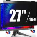 27 Inch Monitor Privacy Screen Hanging for Computer 16:9 Aspect Ratio, Magnetic Anti Glare Blue Light Private Protector Eye Care,Removable Anti Spy Filter Shield for Digital Workplaces