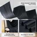 leegleri 60ft20ft Black Ceiling Curtain Drapes for Weddings Parties, Wrinkle Free Polyester Draping Fabric Black Drapery for Party Tent Canopy Hotel Banquet Hall Ceiling Decor-12 Panels 520ft, 60"W x 240"L