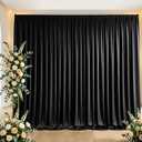 Black Backdrop Curtain - 10x10FT Back Drop Curtains for Parties Wrinkle-Free Soft Polyester Photo Backdrop Wedding Decorations Photoground Backdrop Stain-Resistant for Back Drop Stand, 2 Panels