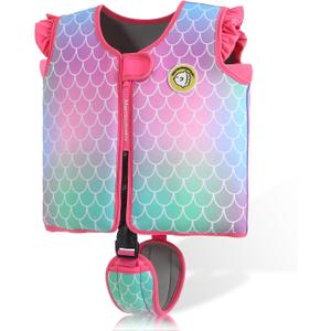 Mambobaby Kids Swim Vest Built-in Detachable Buoyancy Boards Toddler Swim Jacket Toddler Floaties Swimming Aid Vest for 4-8 Years Old Boys and Girls, Size: L(5-6 Years)
