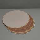 Tinlade Tinlade 80 Pcs Brown Paper Placemats 13 Inch Disposable Place Mats Decorative Round Scalloped Table Placemats for Wedding Banquet Bridal Birthday Party Supplies Dining Tableware Decor