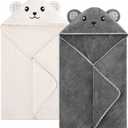 Baby Hooded Towel, 2 Pack Cotton Baby Towel Set, 31 X 31 Inch Super Soft Baby Bath Towel for Infants, Toddlers and Newborn (Panda)