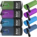 BOGI 4 Pack(8 pcs) Microfiber Travel Sports Towel-Quick Dry Towel, Soft Lightweight Microfiber Camping Towel Absorbent Compact Travel Towel for Camping Gym Beach Bath Yoga Swimming Backpacking-X Large (4 Pack-nblue+blue+agreen+purple)