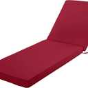 Chaise Lounge Cushion for Outdoor Furniture, Waterproof Fade and Tear Resistant Lounge Deck Chair Cushions for Patio Lawn Pool Resort Hotel, 72x21x3 Inch, Burgundy