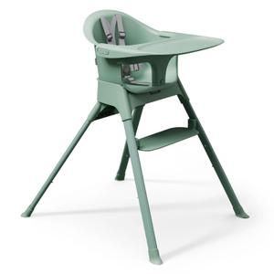 Mompush Olli 7-in-1 Convertible High Chair for Babies and Toddlers  Adjustable Height & Footrest, Dishwasher-Safe Tray, Compact Foldable Design for Easy Storage & Travel, Lightweight Yet Durable (Mint Green)