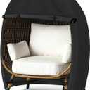 Porch Shield Patio Egg Chair Cover - 600D Waterproof and UV Resistant Wicker Outdoor Basket Chair Cover 42W x 36D x 56H inches, Black