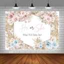 7x5ft Boho Gender Reveal Backdrop He or She What Will Baby Be Gender Reveal Banner Pampas Grass Photography Background Gender Reveal Party Decorations Photo Booth Props, Multicolor