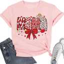 Womens Valentines Shirt-Pink Love Mama Graphic Tshirts Funny Mama Vacation Casual Outfit, XL 