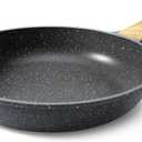 GiPP Nonstick Frying Pan Skillet - 9.5" Grey Granite Non Stick Pans, Omelette Pan with Heat-Resistant Handle, Compatible with All Stovetops, PFOA Free (Gray)