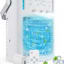 Portable Air Conditioners Rechargeable,5000mAh 3-Speed Small AC Fan,Portable Air Cooler with Remote,Timer function,7-Color Night light,3-Level Mist modes,Personal AC for Office,Camping.