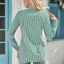 IBAOTORONI Women’s Striped Button Down Shirt Cotton Long Sleeve Collared Casual Work Stripe Blouse Tops with Pocket (L)