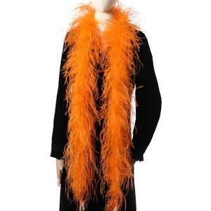 Soarer Orange Ostrich Feather Boas  2yards 3ply Long Boas for Party, DIY Production, Clothing Decoration (Orange)