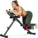 FLYBIRD Ab Workout Equipment, Adjustable Ab Machine Full Body Workout for Home Gym, Strength Training Exercise Equipment for Body Shaping Foldable Waist Trainer Suitable for Beginner Red