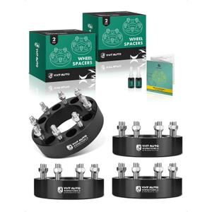 YHTAUTO 8x170mm Wheel Spacers 2 Inch Compatible with 2003-2023 Ford F-250/F-350 Super Duty, Excursion Tire Spacers w/ M14x1.5 & 12.9 Grade Studs, 125mm Center Bore 8 Lug 4PCS Black