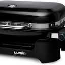 Weber Lumin Portable Electric Grill, Black – High‑Heat Outdoor BBQ Reaching 600°F for Searing, Smoking, Steaming & Warming – Ideal for Samll Spaces & Travel