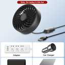 USB Car Vent Fan with Hooked Bracket: 5V/1A Portable Cooling Clip Fans for Car Air Vent Powerful 3 Speeds Quiet Brushless Motor Rotatable Clip-on Cooler for Most Vehicle Van Truck SUV RV Not Battery