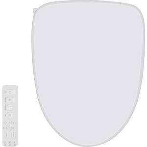 Electric Heated Bidet Toilet Seat with Adjustable Warm Water, Rear & Front Wash, Warm Air Dryer, Self-Cleaning Nozzle, Soft Close, Nightlight, Remote Control,Elongated