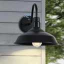 Outdoor Gooseneck Barn Lights with Dusk to Dawn Sensor, 10.6inch Black Farmhouse Exterior Light Fixture Wall Mount, Outdoor Wall Sconces Outside for Farm House Garage Porch Patio 1pack