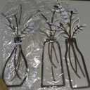 3 Pieces Metal Vase Flowers Wall Arts - Rustic Farmhouse Style Dcor Metal Wall Art Black Minimalist Flower Natural Themed Wall Decors for Home Bedroom Dining Room Housewarming (Brown-Blue, Vase-C)