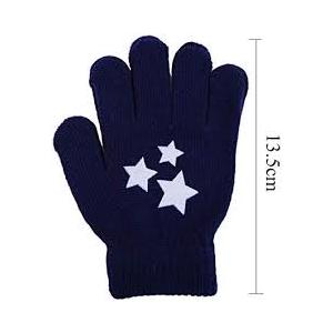 Glooarm 3 Pairs Kids Gloves Winter Gripper Knit Magic Gloves Stretch Warm Cold Weather Gloves for Boys Girls 4-12 Years 