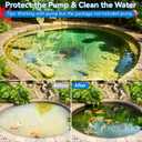 POPOSOAP Pond Filter for Outdoor Ponds, Small Filter Box with Filter Pads, 10 Bio-Balls & Ceramic Rings for Outdoor Pond Pump Submersible Fountain Pump