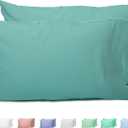 Sunflower Queen Pillowcases Set of 2, 100% Cotton Queen Pillow Cases 2, 2030 inches Lagoon, Soft and Breathable