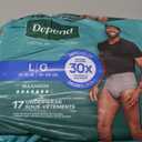 Depend Fresh Protection Adult Diapers, Incontinence Underwear for Men, Disposable, Maximum, Large, Grey, 17 Count,