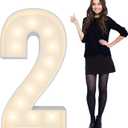 4FT Marquee Light Up Number Pre-Cut Frame Giant Marquee Numbers 2, Mosaic Numbers for Balloons, 30th 13th Birthday Decorations 2023 Graduation Decorations, Balloon Arch Kit (Number 2)